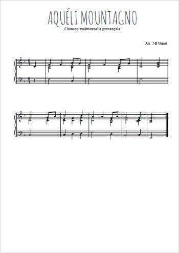 Téléchargez l'arrangement pour piano de la partition de Aquéli mountagno en PDF